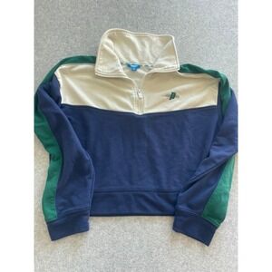 Prince Pickleball Quarter Zip Sweatshirt XL Colorblock Navy Cream Green Pullover